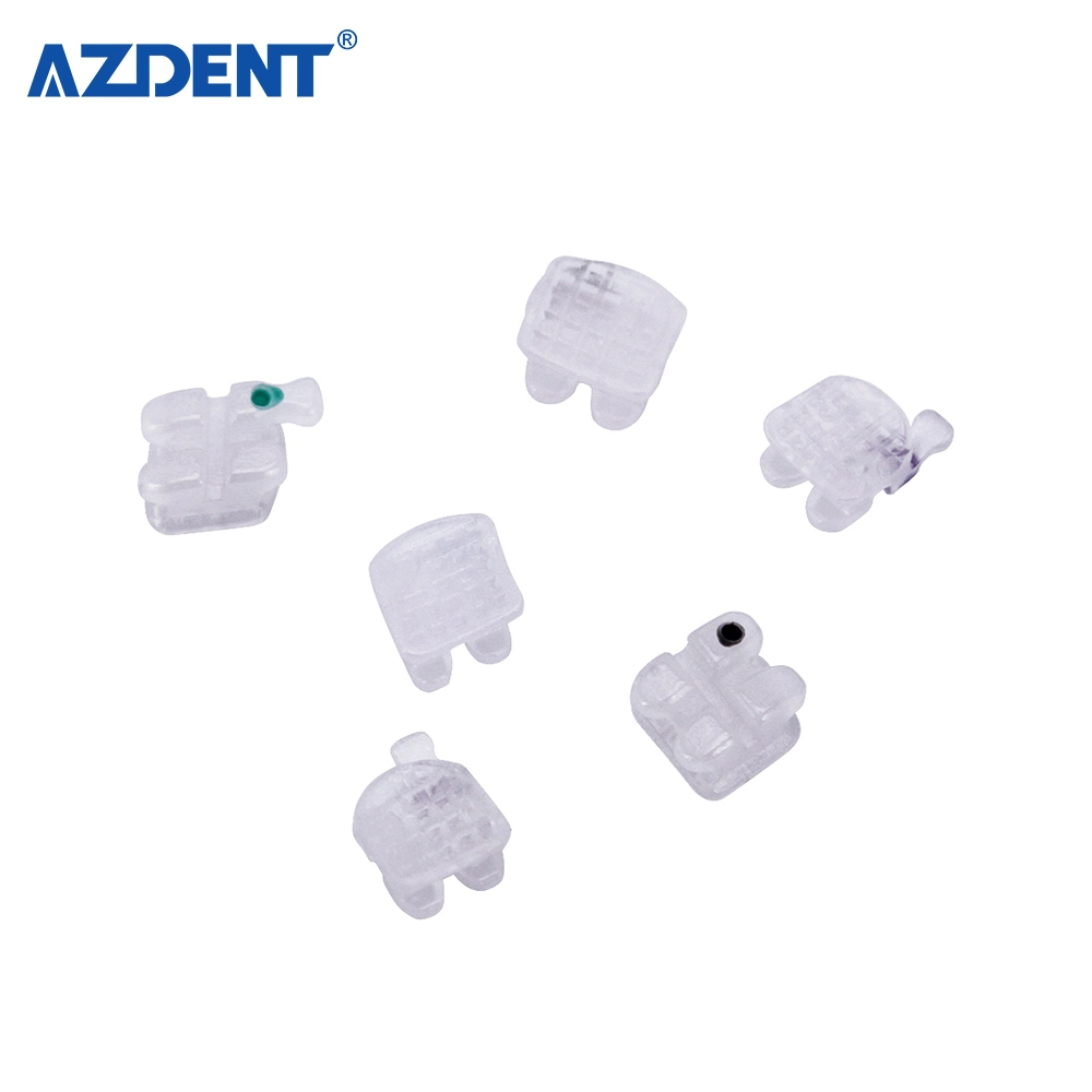 2022 Azdent Dental Widely Used Roth 022 5*5 345hooks Orthodontic Ceramic Bracket