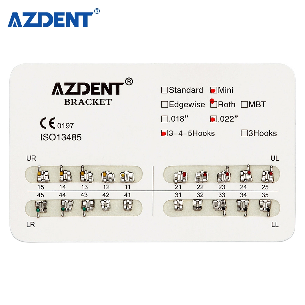 Azdent Metal Bondable Mini Roth Dental Brackets for Orthodontic