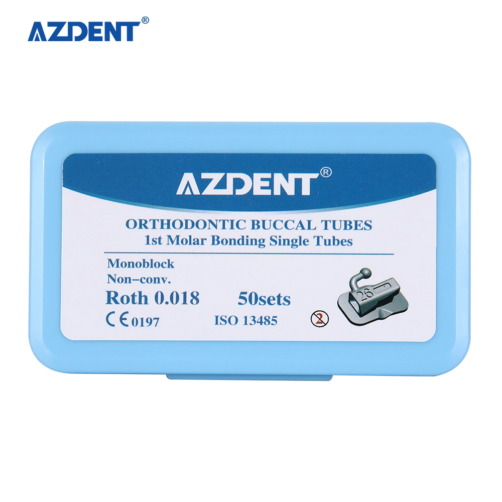 Azdent 1st Molar Bondable Monoblock Non-Convertible Single Roth 018 Buccal Tube