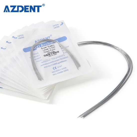 Azdent Dental Supplies Excelente alambre de arco de ortodoncia dental Super elástico Niti Archwire forma ovoide 012 superior