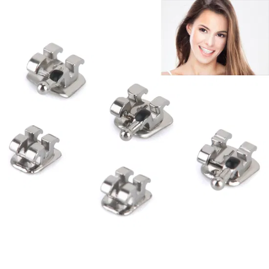  Aparatos de ortodoncia dental Bondable Mini Roth Slot.  018 Soporte metálico sin gancho