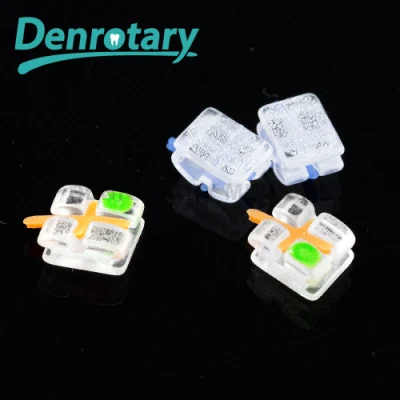 Equipos dentales Denrotary, soporte de cerámica monocristalino Mini Roth 022, soporte de zafiro de cristal de ortodoncia transparente