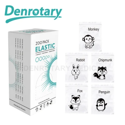 Denrotary-soportes de ortodoncia, elásticos, tirantes para dientes, ligadura, paquete de zoológico de animales, bandas de goma dentales