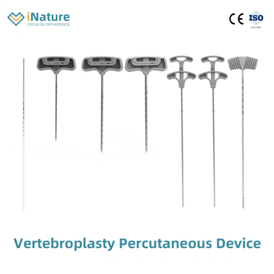 Cifoplastia Vertebroplastia Cirugía ortopédica Cemento óseo Jeringa Inyector Hueso espinal Biopsia Punzón con aguja Globo Bomba para inflar Catéter Pkp Pvp Instrumento